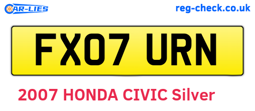 FX07URN are the vehicle registration plates.