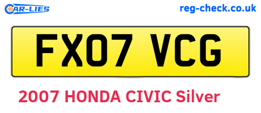 FX07VCG are the vehicle registration plates.