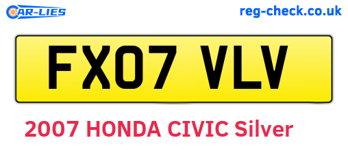 FX07VLV are the vehicle registration plates.