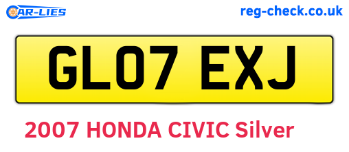 GL07EXJ are the vehicle registration plates.
