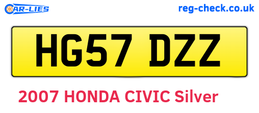 HG57DZZ are the vehicle registration plates.