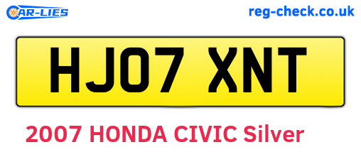 HJ07XNT are the vehicle registration plates.