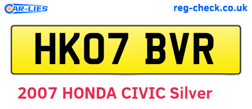 HK07BVR are the vehicle registration plates.
