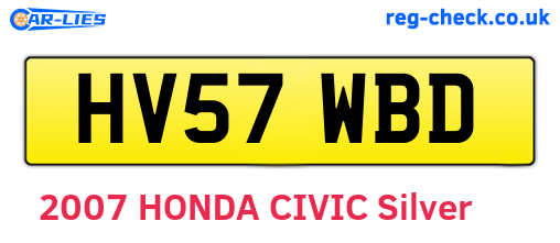 HV57WBD are the vehicle registration plates.