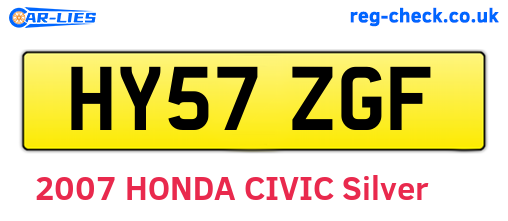 HY57ZGF are the vehicle registration plates.