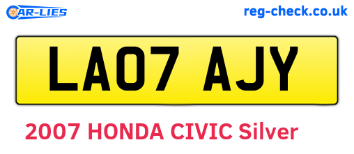 LA07AJY are the vehicle registration plates.