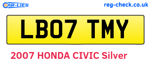 LB07TMY are the vehicle registration plates.