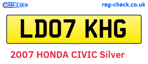 LD07KHG are the vehicle registration plates.