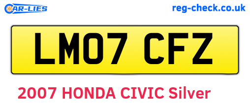 LM07CFZ are the vehicle registration plates.