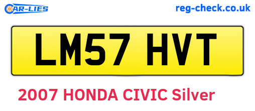 LM57HVT are the vehicle registration plates.