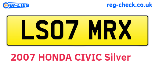 LS07MRX are the vehicle registration plates.