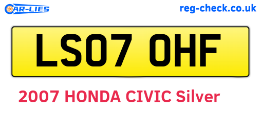 LS07OHF are the vehicle registration plates.