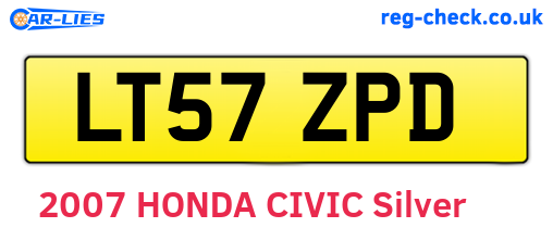 LT57ZPD are the vehicle registration plates.