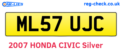 ML57UJC are the vehicle registration plates.