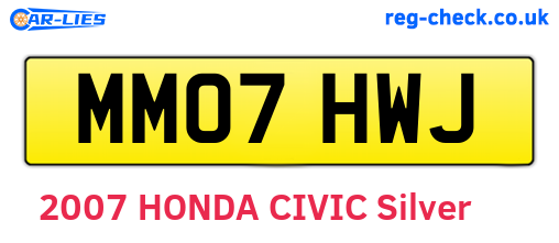MM07HWJ are the vehicle registration plates.