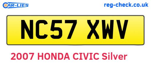 NC57XWV are the vehicle registration plates.