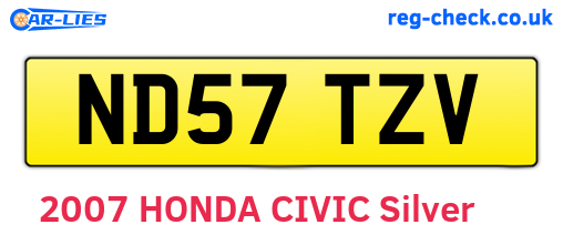 ND57TZV are the vehicle registration plates.