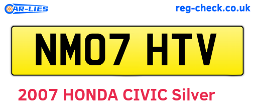 NM07HTV are the vehicle registration plates.