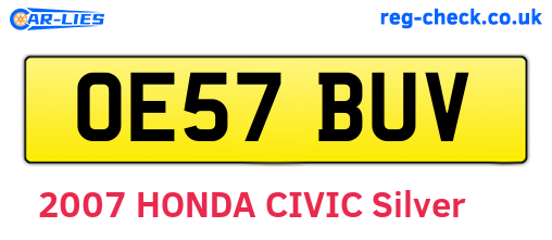 OE57BUV are the vehicle registration plates.