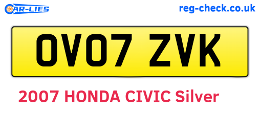 OV07ZVK are the vehicle registration plates.