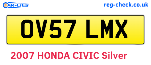 OV57LMX are the vehicle registration plates.