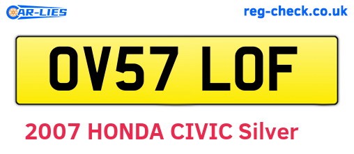 OV57LOF are the vehicle registration plates.