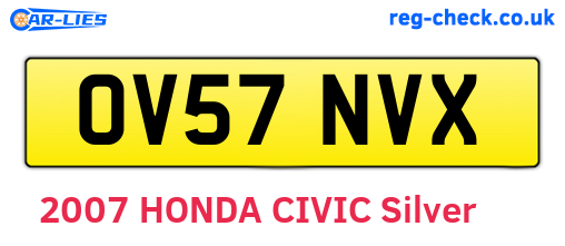 OV57NVX are the vehicle registration plates.