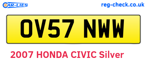 OV57NWW are the vehicle registration plates.