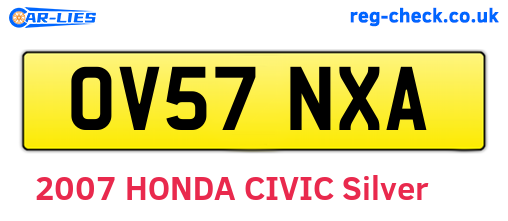 OV57NXA are the vehicle registration plates.