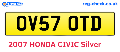 OV57OTD are the vehicle registration plates.