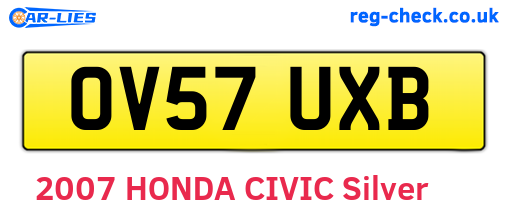 OV57UXB are the vehicle registration plates.
