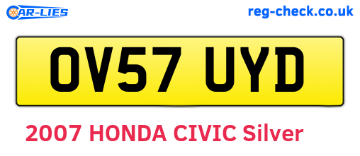 OV57UYD are the vehicle registration plates.
