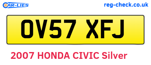 OV57XFJ are the vehicle registration plates.