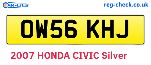 OW56KHJ are the vehicle registration plates.