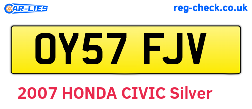 OY57FJV are the vehicle registration plates.