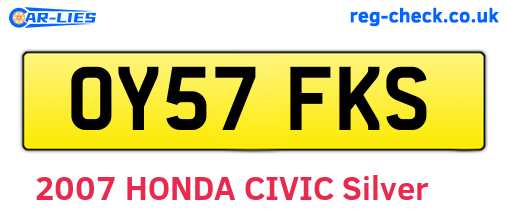 OY57FKS are the vehicle registration plates.
