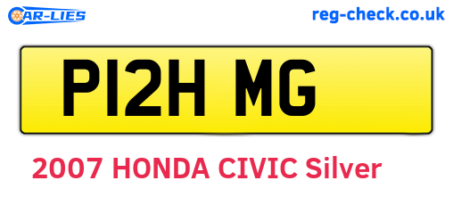 P12HMG are the vehicle registration plates.
