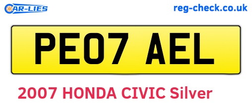 PE07AEL are the vehicle registration plates.