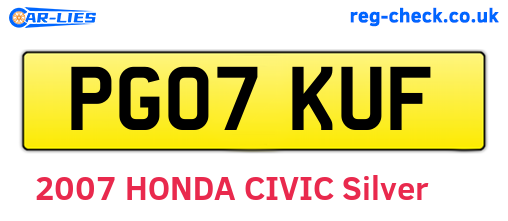 PG07KUF are the vehicle registration plates.