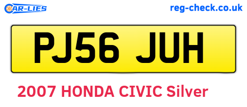 PJ56JUH are the vehicle registration plates.
