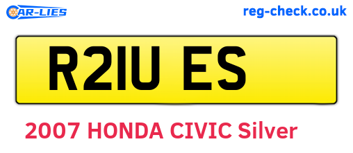R21UES are the vehicle registration plates.