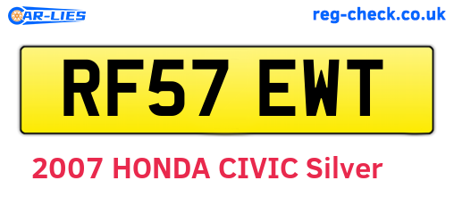 RF57EWT are the vehicle registration plates.