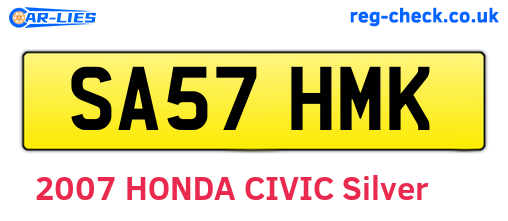 SA57HMK are the vehicle registration plates.