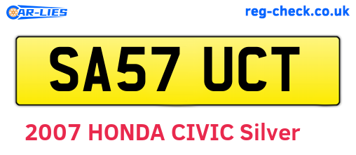 SA57UCT are the vehicle registration plates.