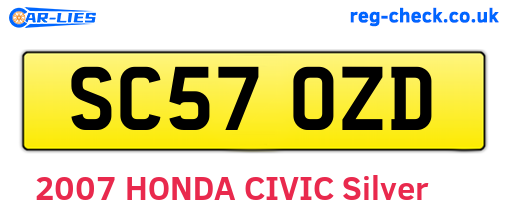 SC57OZD are the vehicle registration plates.