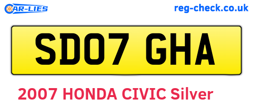SD07GHA are the vehicle registration plates.