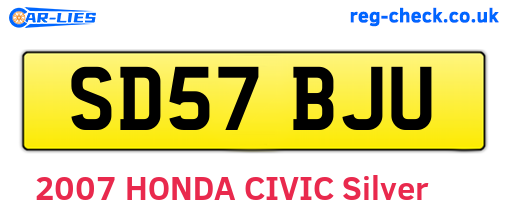 SD57BJU are the vehicle registration plates.