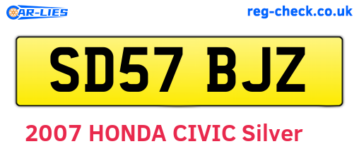 SD57BJZ are the vehicle registration plates.