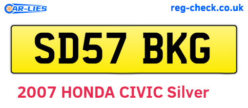 SD57BKG are the vehicle registration plates.