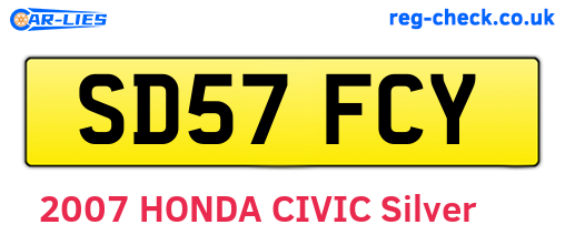 SD57FCY are the vehicle registration plates.